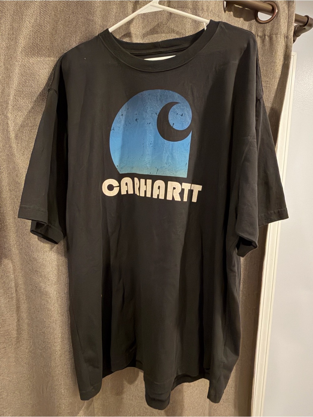 Carhartt Black T-Shirt Art Print with Blue Gradient Logo